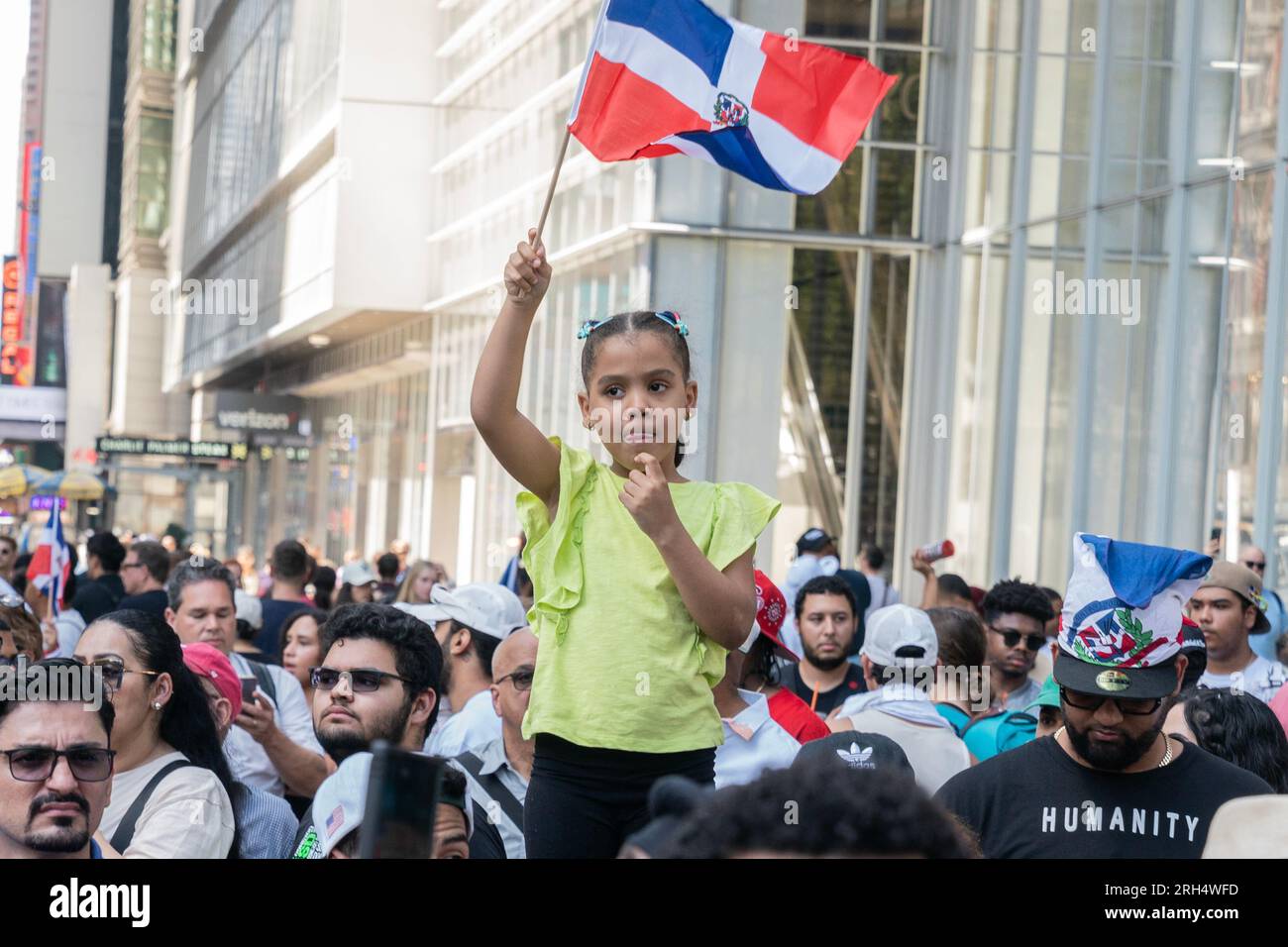 Atmosphere during Dominican Day Parade on 6th avenue in New York on