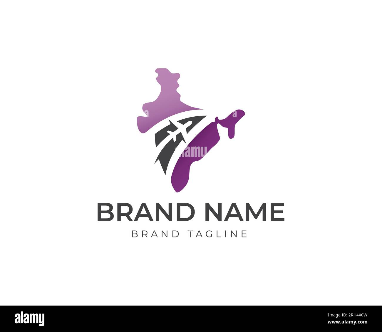indian plane logo. combination logo made from india country map with plane logo. Stock Vector