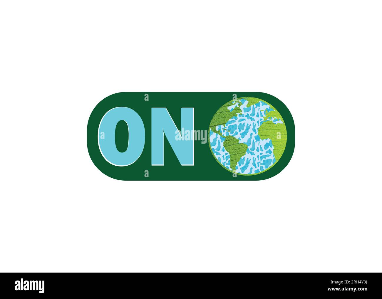 World ON concept With Globe Icon Logo Design Vector Template. Earth day and Environment day concept. Stock Vector