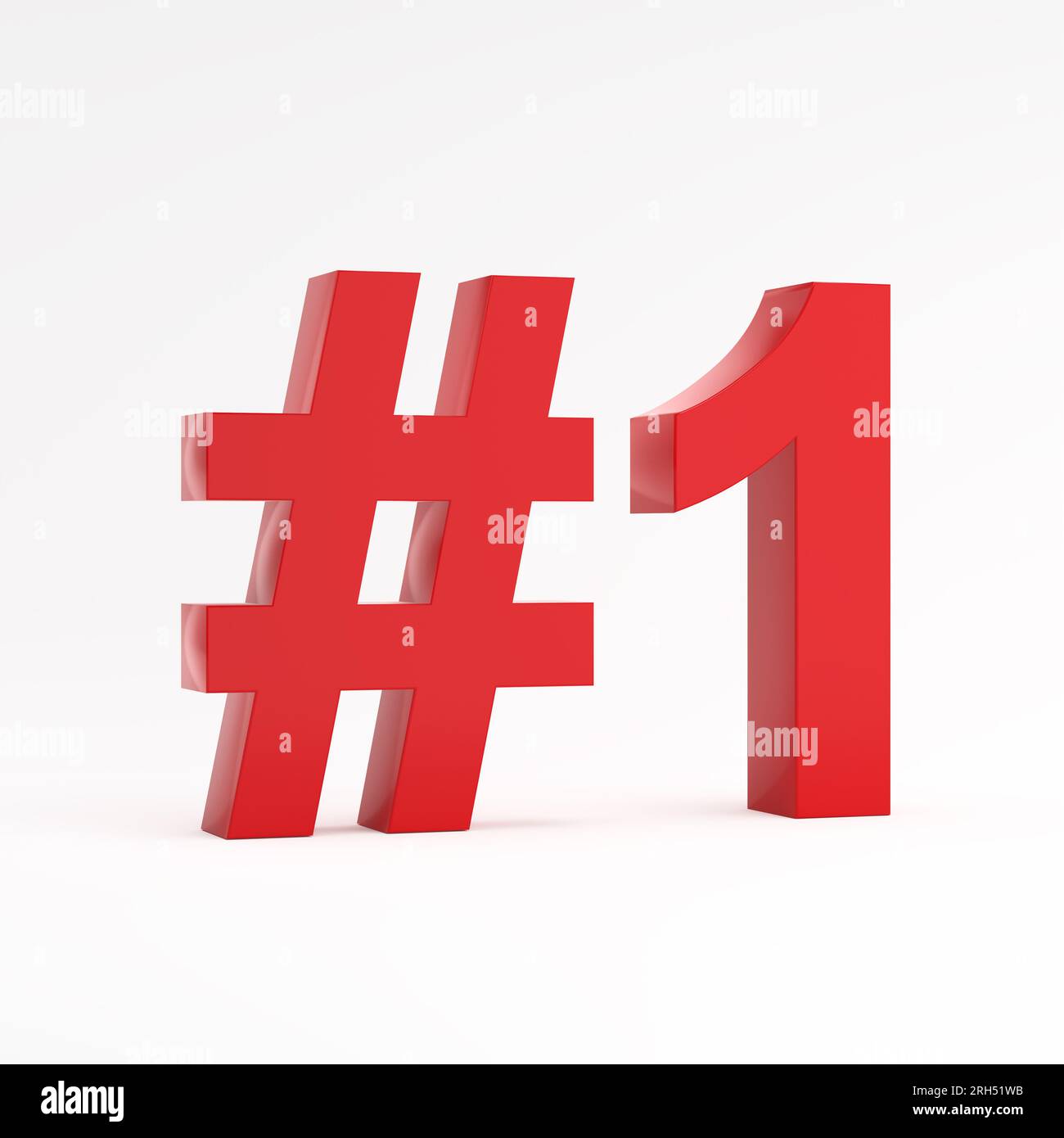 Red number one 1 on white background. 3D render Stock Photo - Alamy