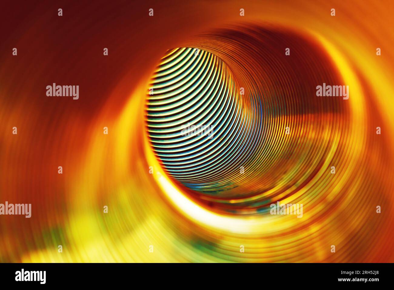 Transparent plastic tube as tunnel, selective focus Stock Photo