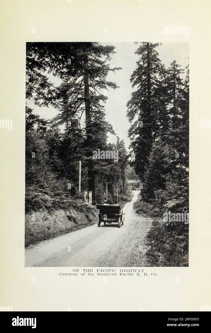 ON THE PACIFIC HIGHWAY from the book Oregon, the picturesque; a book of rambles in the Oregon country and in the wilds of northern California; descriptive sketches and pictures of Crater and Klamath lakes, the Deschutes River Canyon, the New Columbia highway, the Willamette and Rogue River valleys and the cities and towns of Oregon; also of the little-known lakes, rivers, mountains, and vast forests of northern California, to which is added a trip to the Yosemite and to the Roosevelt dam and the petrified forest of Arizona, by motor car by Thomas Dowler Murphy, 1866-1928 published by the Page Stock Photo