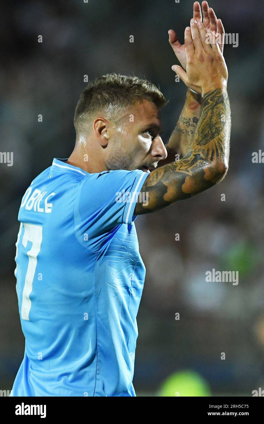 Latin Lazio. 13th Aug 2023. Ciro Immobile of SS Lazio celebrates