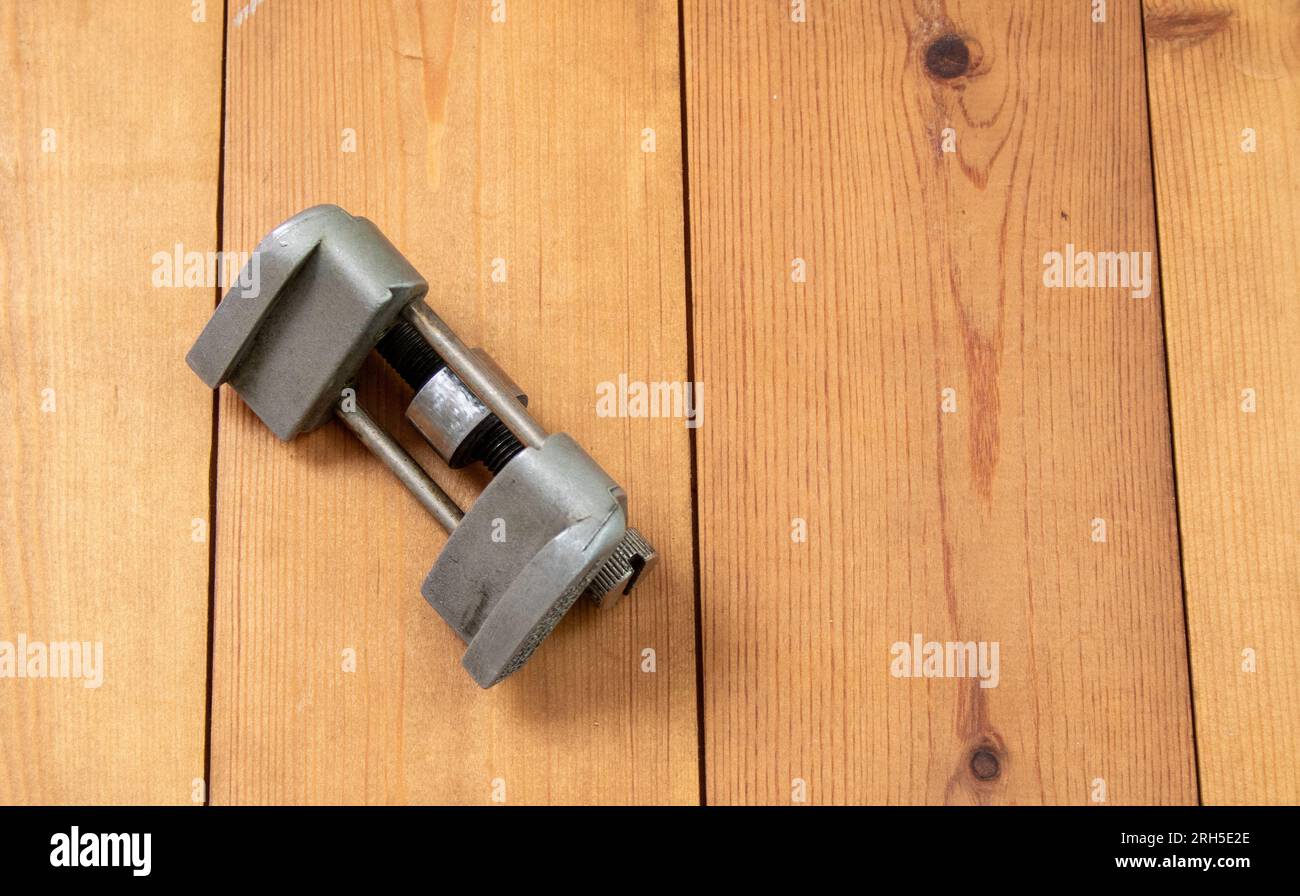 An Eclipse 36 clamp and guide for sharpening carpenter's chisles and hand plane irons Stock Photo