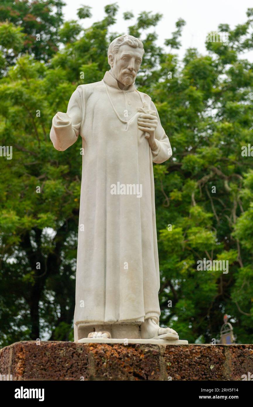 Statue of St. Francis Xavier, Church of St Paul, Malacca, Malaysia Stock Photo