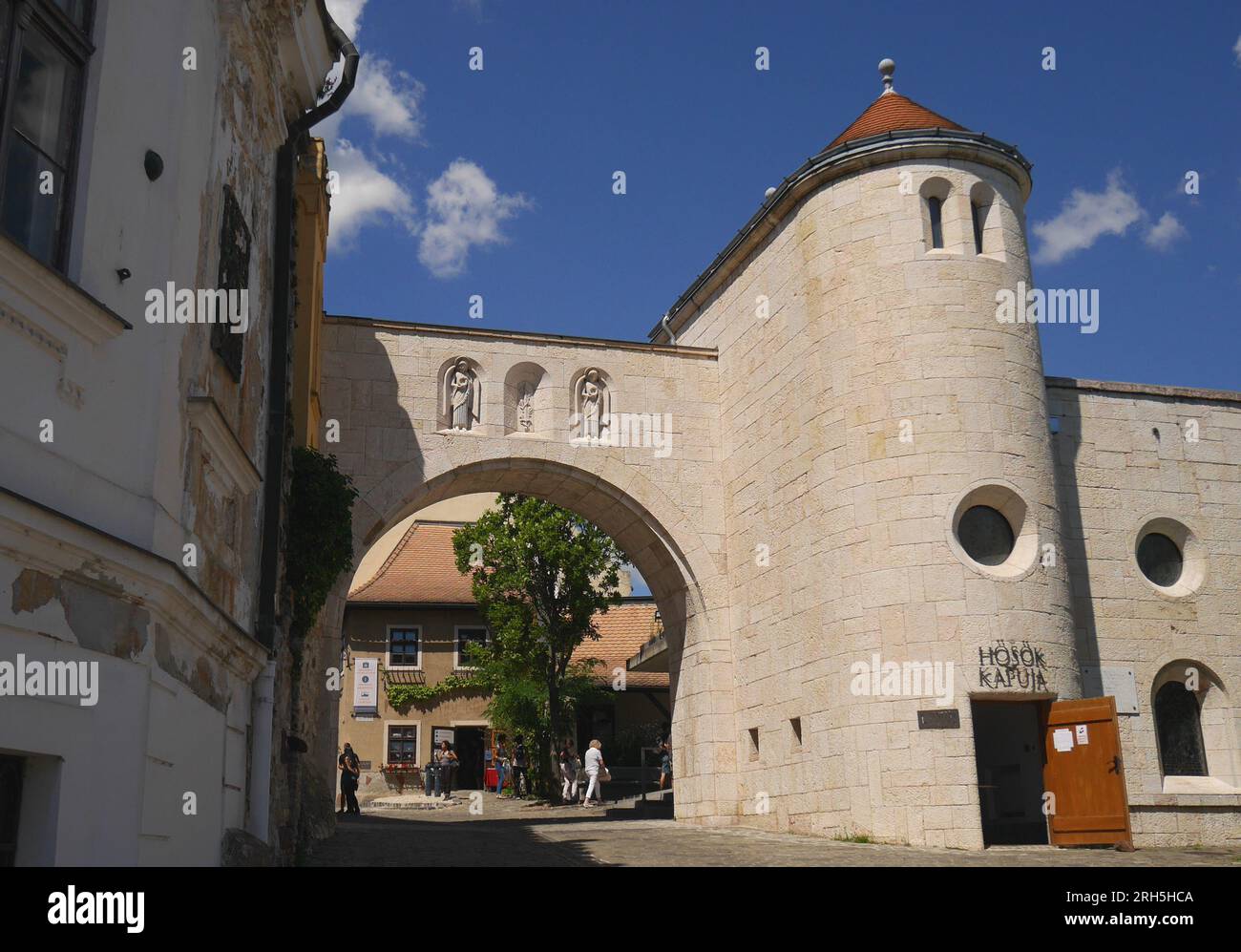 Heroes’ Gate, the entrance to the castle district, Veszprem, Hungary Stock Photo