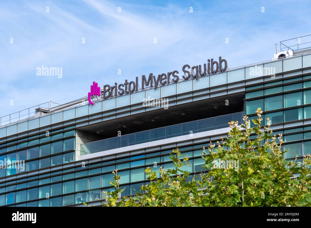 French headquarters of Bristol-Myers Squibb, an American pharmaceutical company born from the merger between Bristol-Myers Company and Squibb Corp Stock Photo