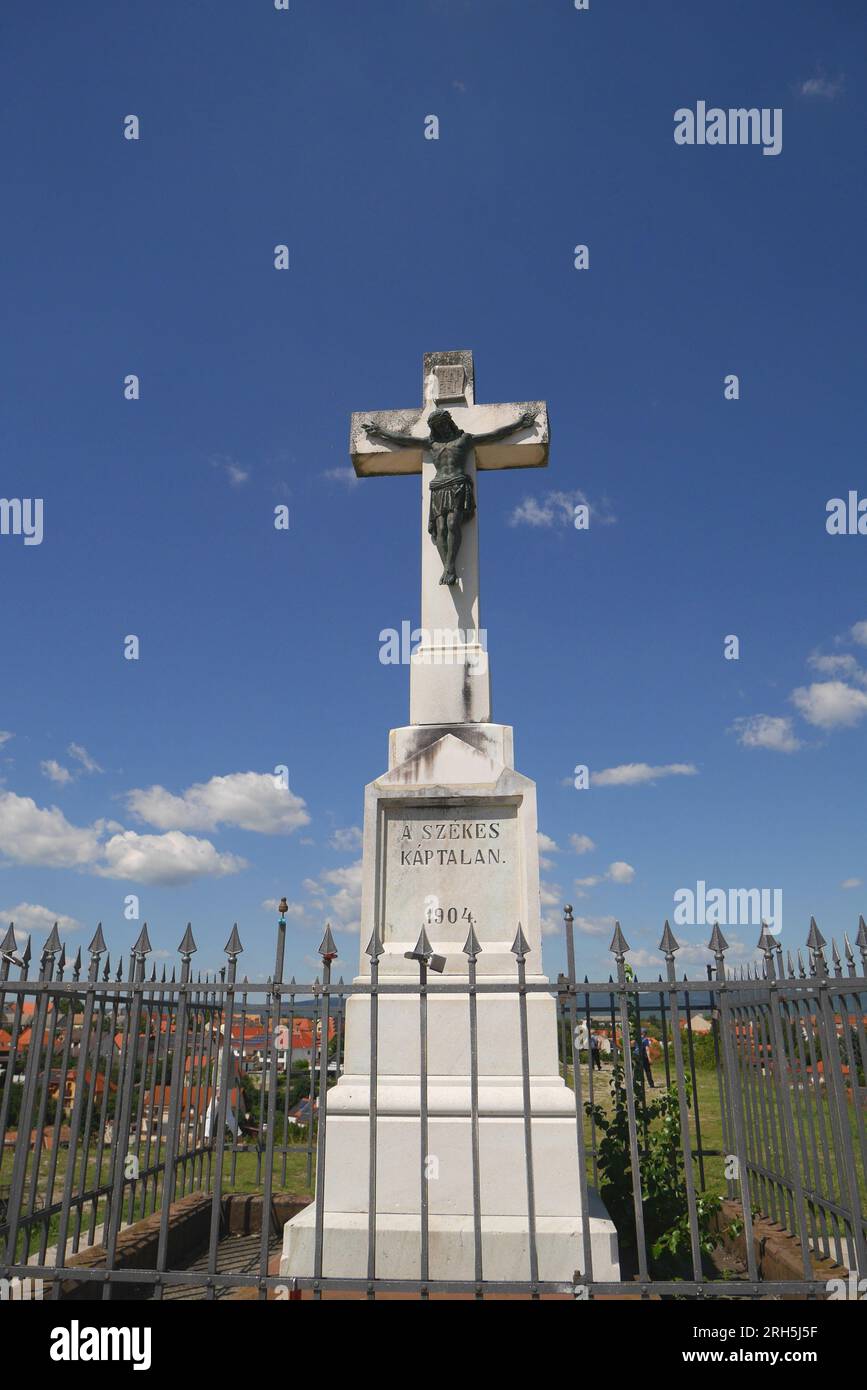 Benedict Hill Cross, St Benedict Hill, Veszprem, Hungary Stock Photo