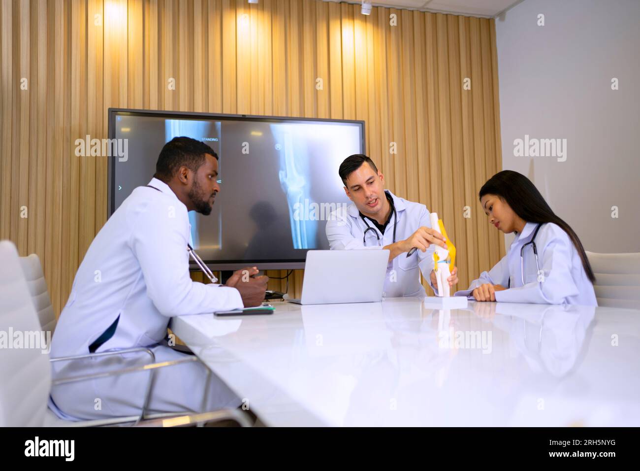 Doctors are meeting for bone surgery. Healthcare and medical concept