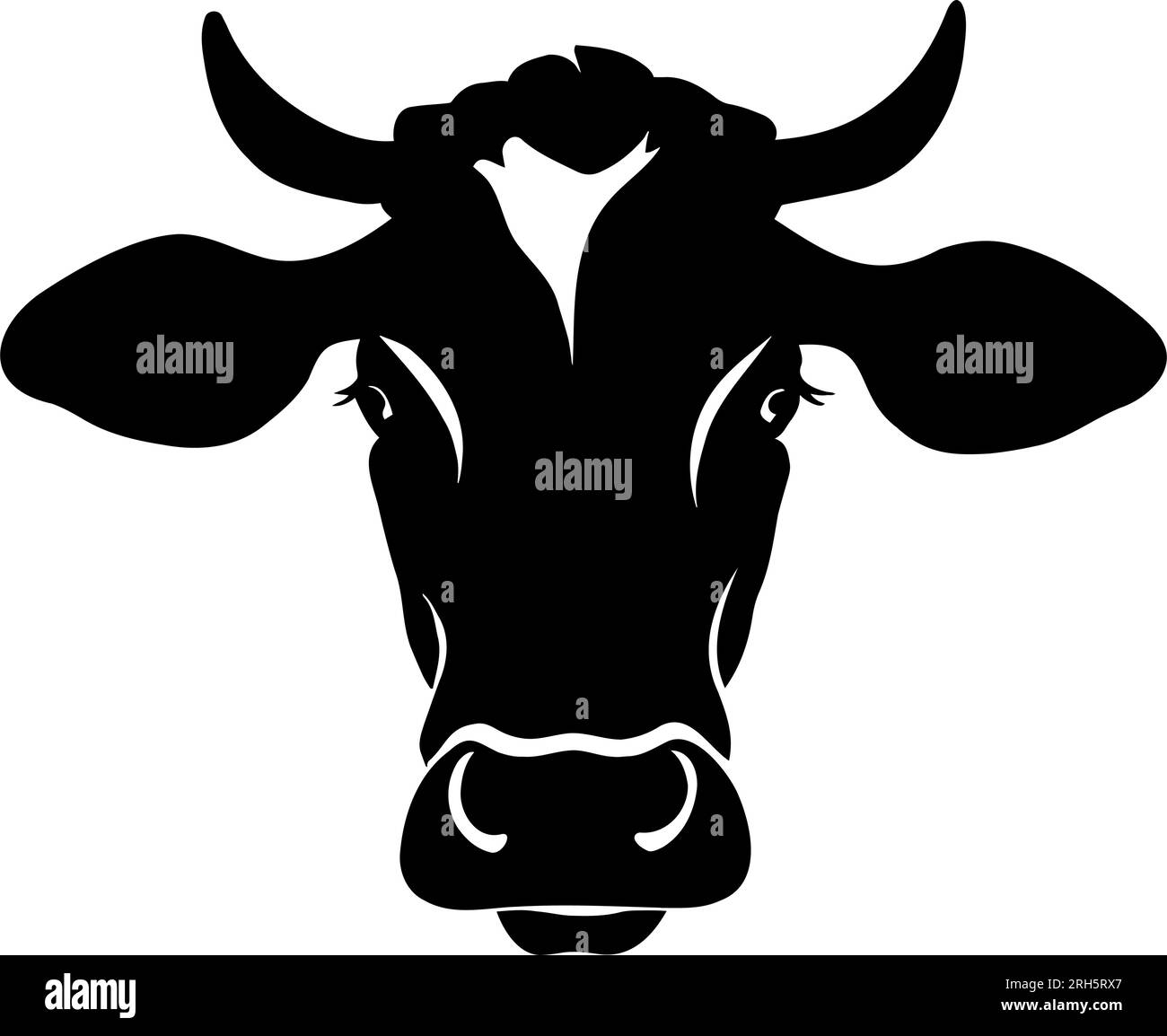 Cow head silhouette icon symbol. Vector illustration Stock Vector