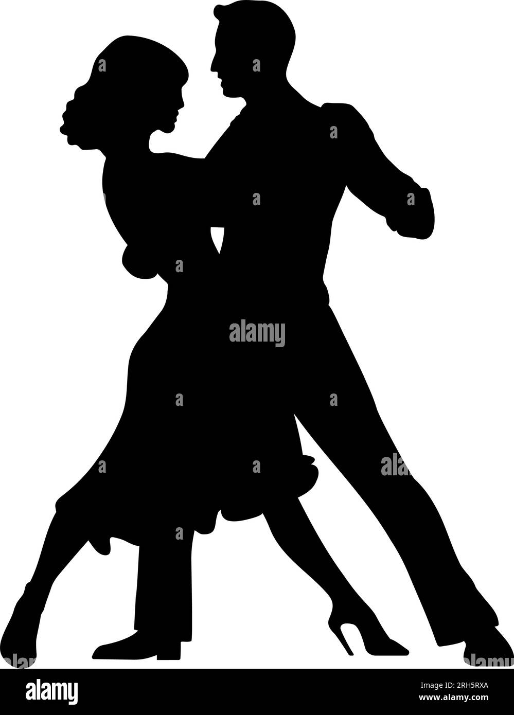 Couple dancing silhouette. Vector illustration Stock Vector Image & Art ...