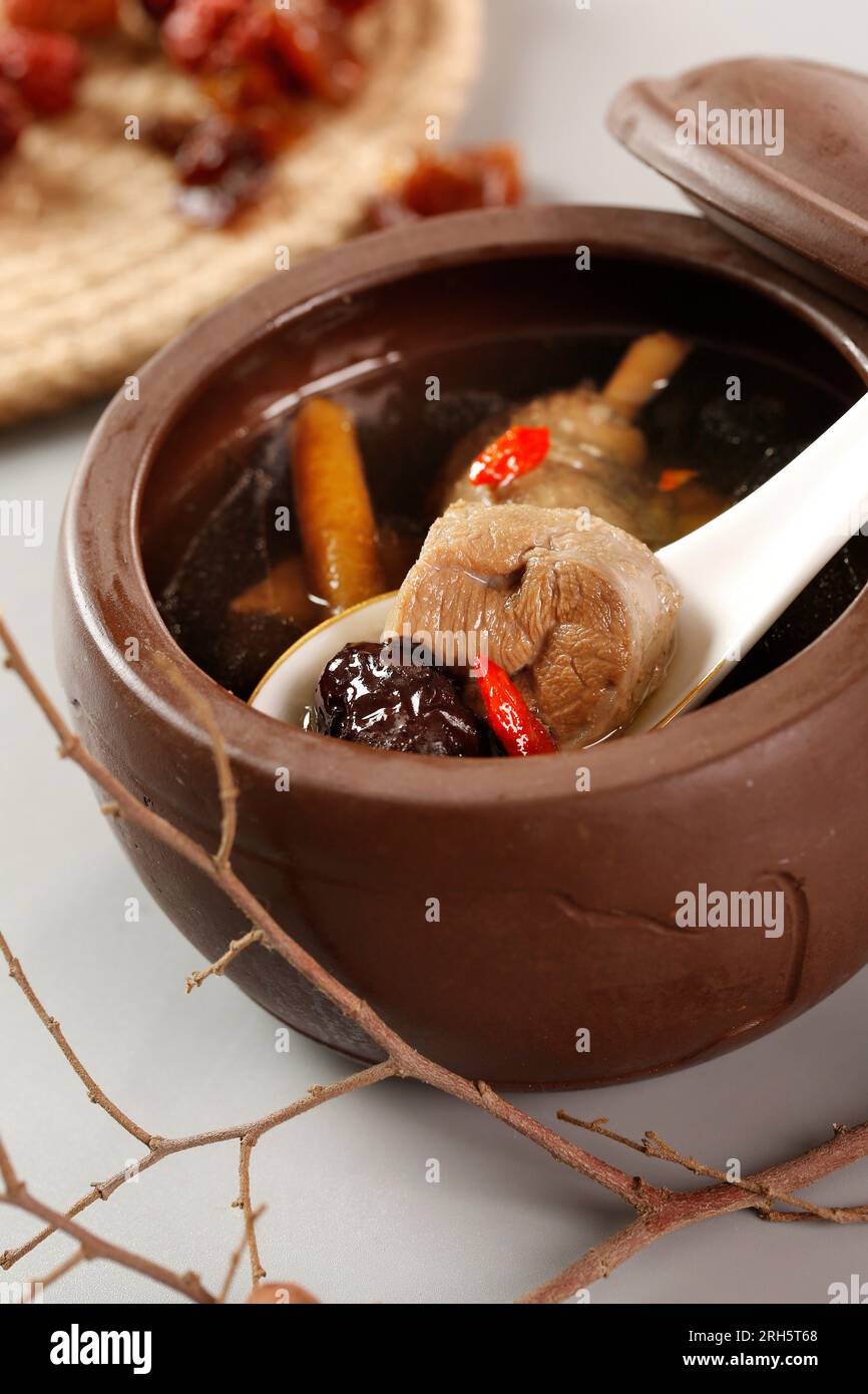 Double Boiled Duck Soup with Chinese Herbs Stock Photo Alamy