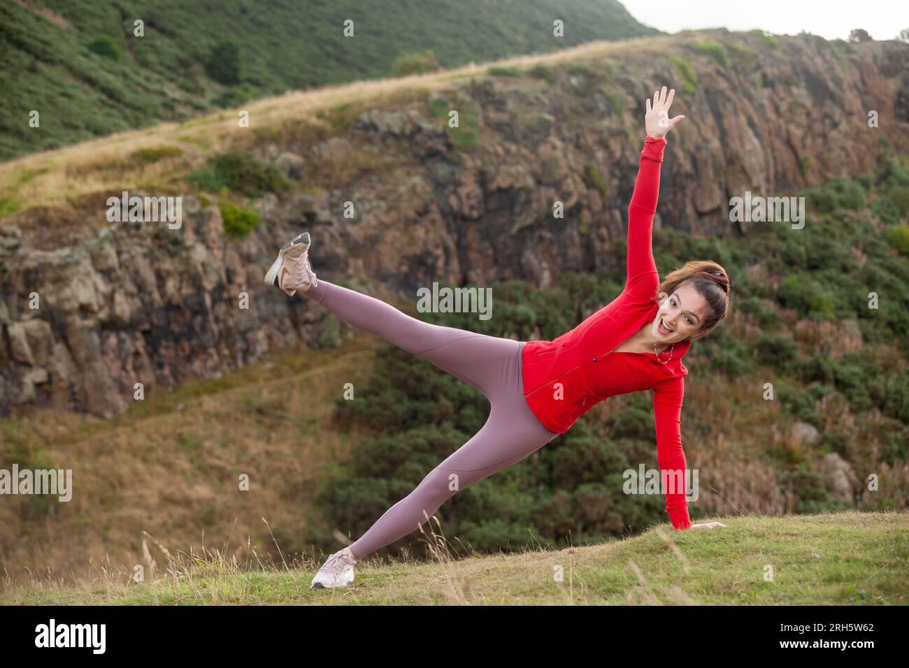 Woman fitness stretching legs hi-res stock photography and images - Alamy