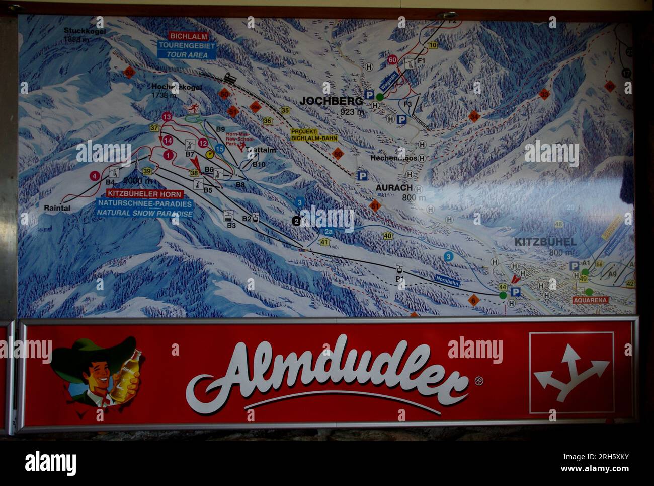 Kitzbuhel, Austria. Kitzbuhel Tourist Map. Stock Photo