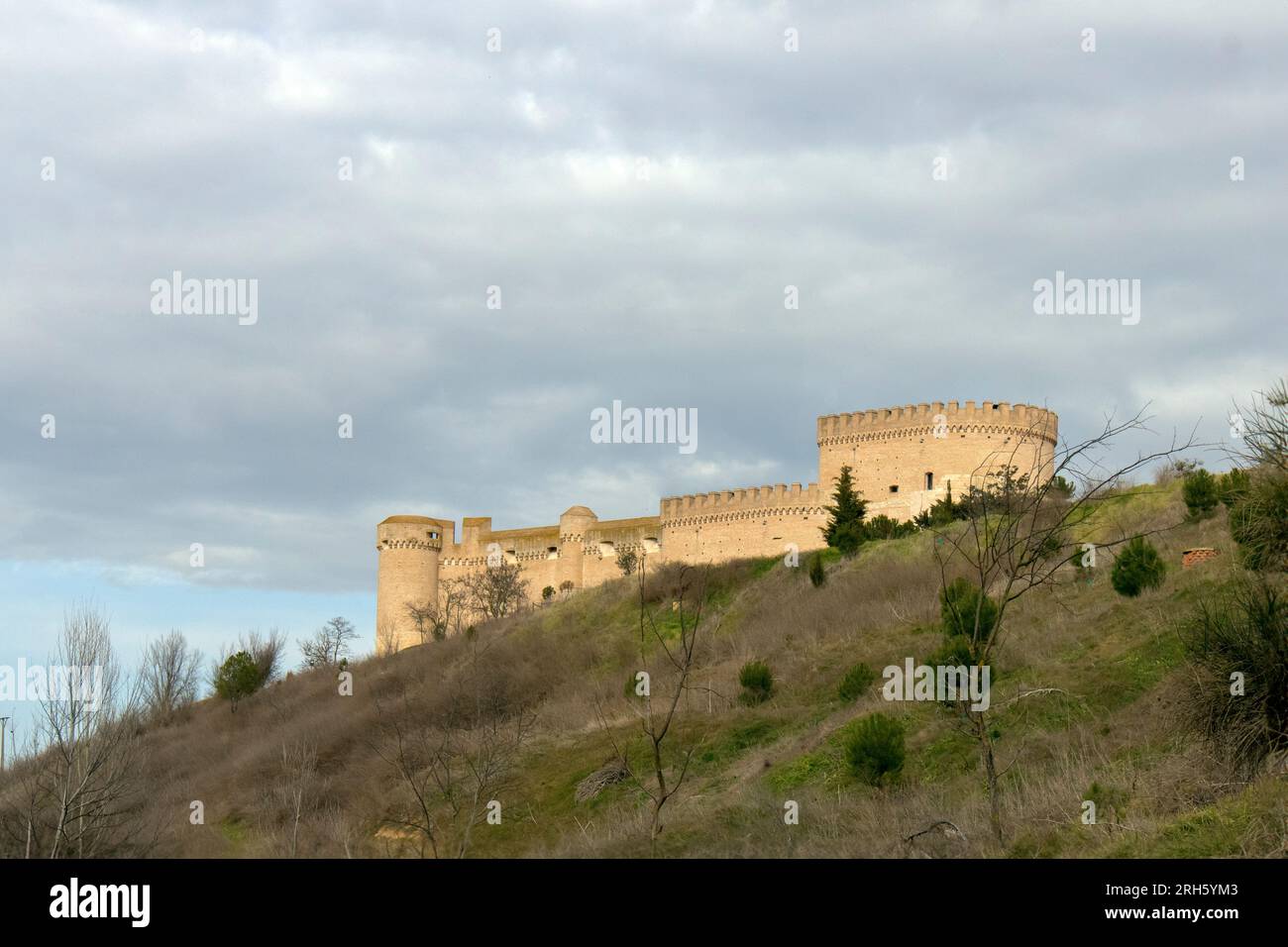 photography of medieval castle on top of the hill Stock Photo - Alamy
