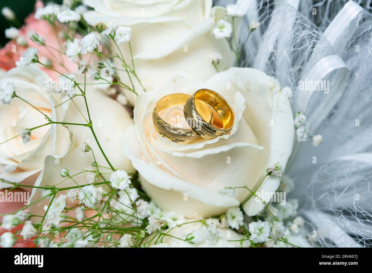 Gold Wedding Rings Symbol Of Love And Family Stock Photo Alamy