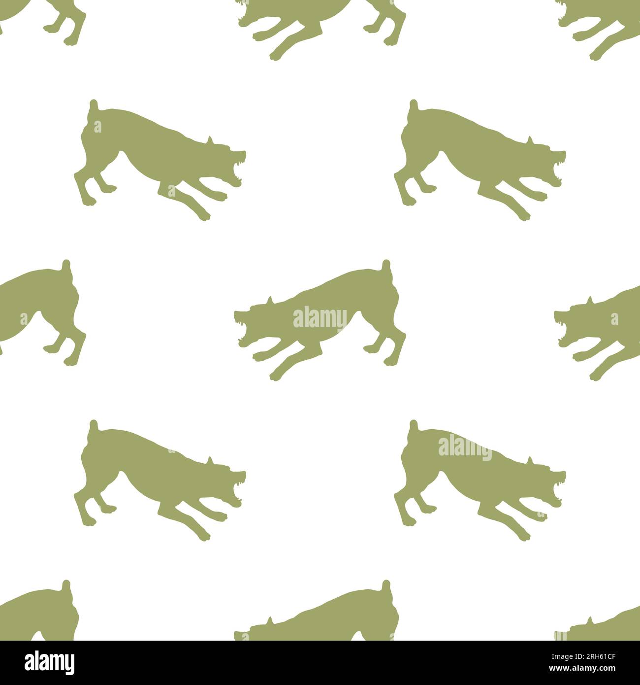 Agressive zwergpinscher puppy is attacking. Seamless pattern. Dog silhouette. Endless texture. Design for wallpaper, fabric, template, print. Vector. Stock Vector