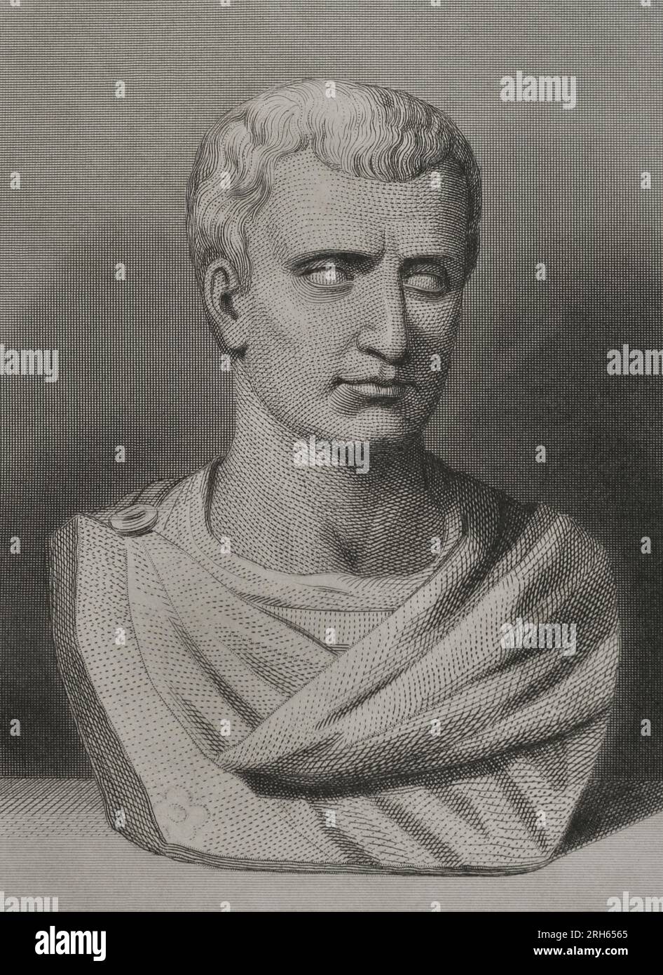 Marcus Tullius Cicero (106 BC-43 BC). Roman statesman, philosopher, writer and orator. Engraving by Geoffroy. 'Historia Universal', by Cesar Cantu. Volume VIII. 1858. Stock Photo