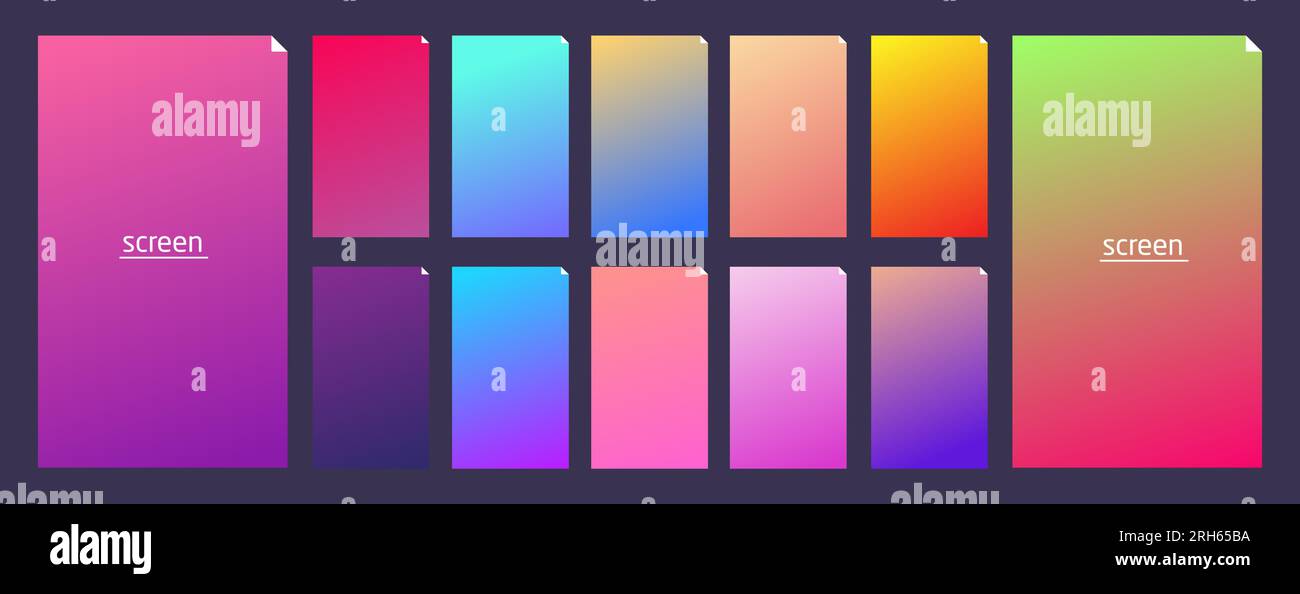 Soft pastel gradient smooth and vibrant color background set for ...