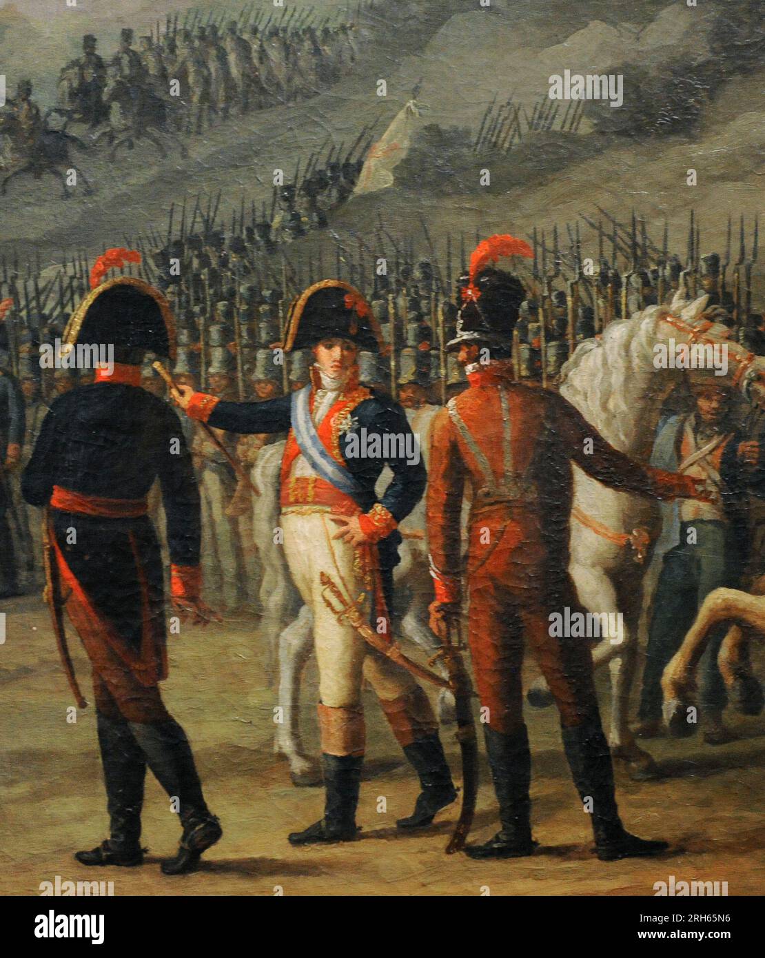 Juan Rodriguez Jimenez, called el Panadero (1765-1830). Spanish painter. Marquis of La Romana and his troops set sail, 1809. Detail. Museum of Romanticism. Madrid, Spain. Stock Photo