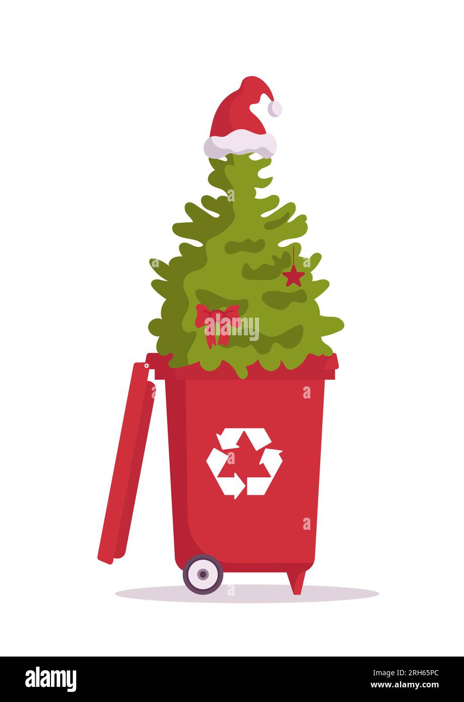 Christmas tree in recycling bin Stock Vector Images - Alamy