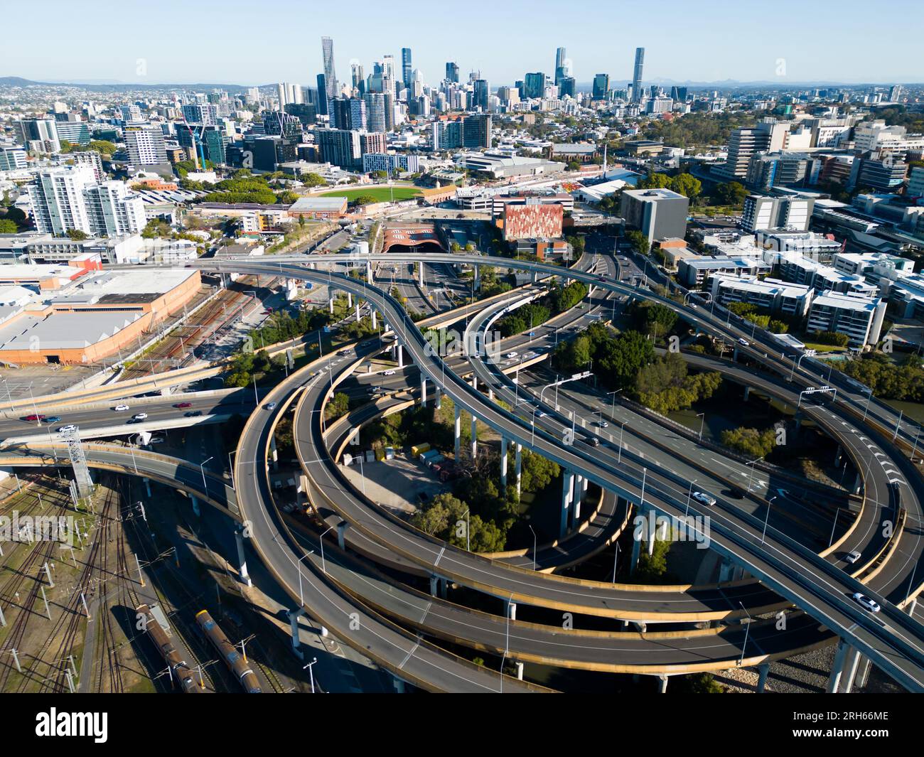 Bowen Hills Interchange in Brisbane Australia Stock Photo Alamy