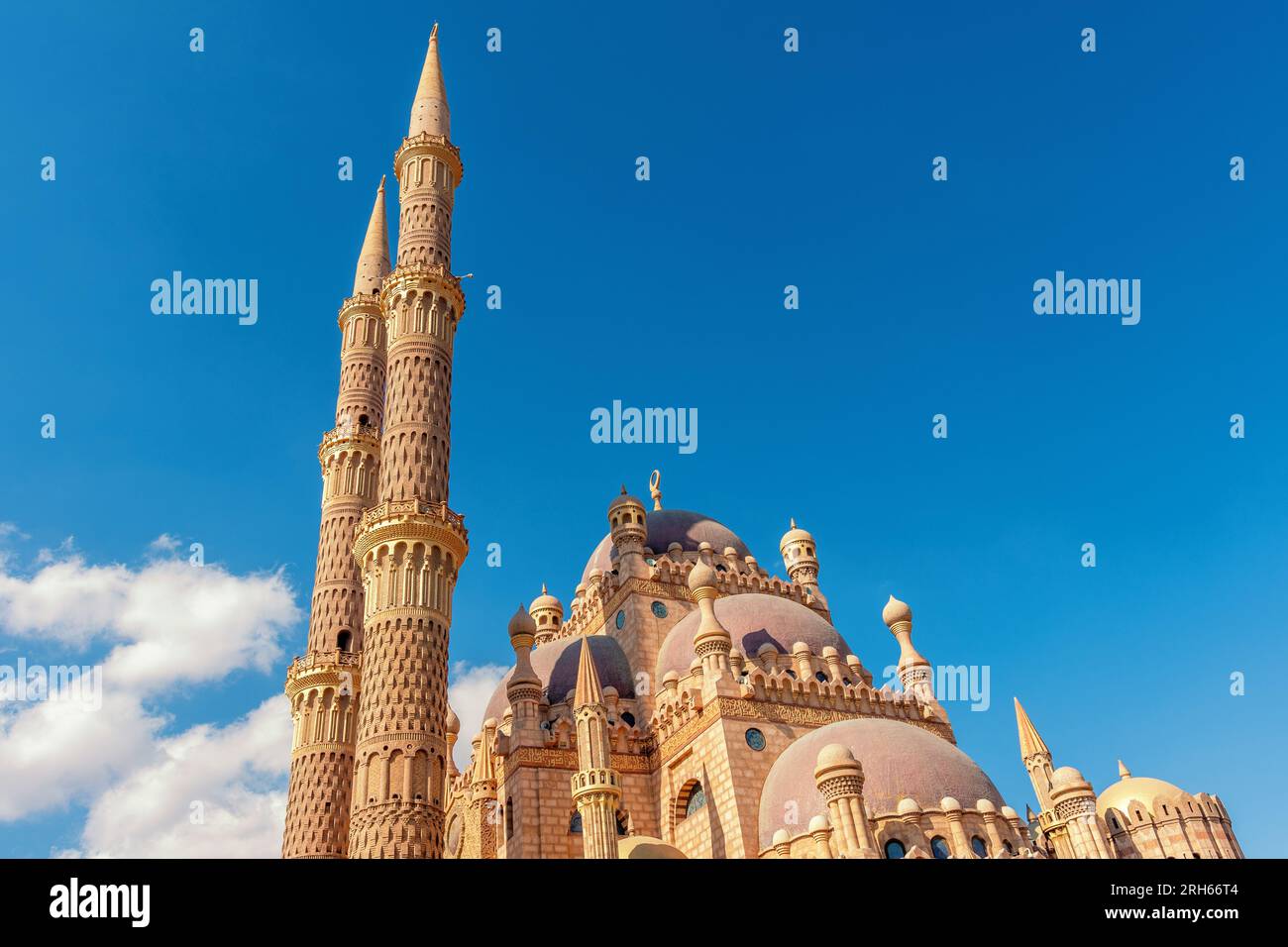 Beautiful Al Mustafa Mosque in the Old City of Sharm El Sheikh in Egypt. Stock Photo