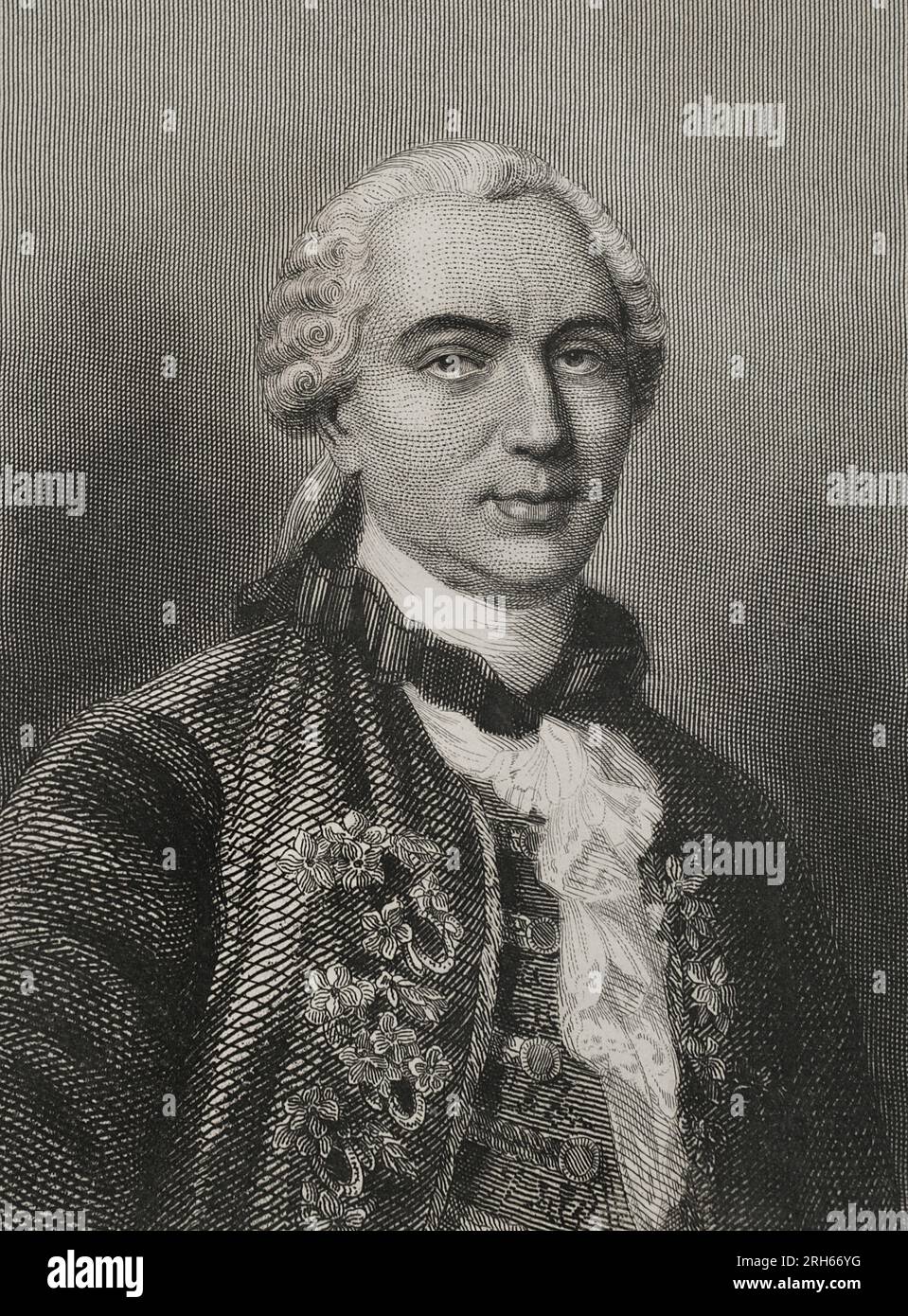 Georges-Louis Leclerc (1707-1788), Count de Buffon. French naturalist. Portrait. Engraving by Geoffroy. 'Historia Universal', by Cesar Cantu. Volume VI. 1857. Stock Photo