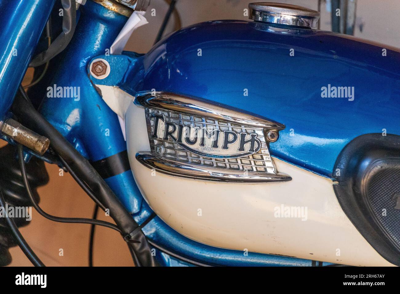 Motorcycles Parts, Triumph Tiger Cub Gas Tank Stock Photo Alamy