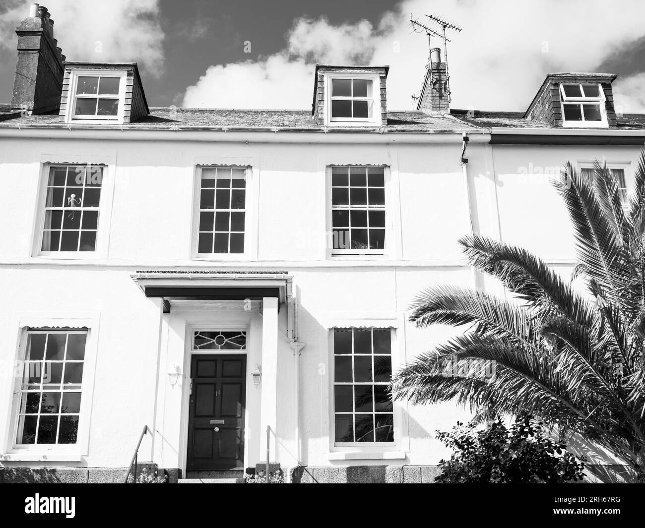 Luxury Housing with Sash-Windows, Penzance, Cornwall, England, UK, GB. Stock Photo