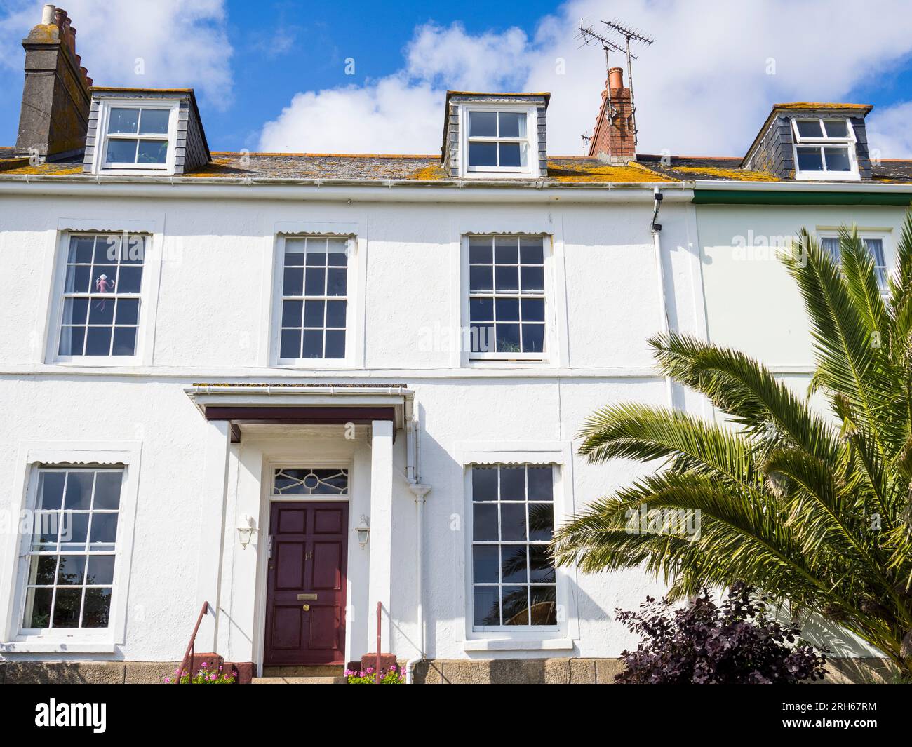 Luxury Housing with Sash-Windows, Penzance, Cornwall, England, UK, GB. Stock Photo