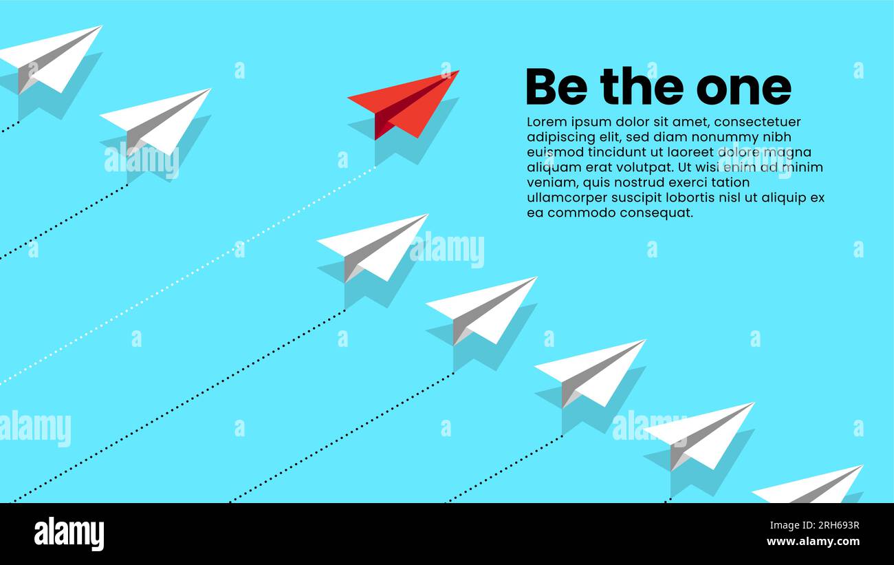 Paper plane with text that stands out from the line. Business metaphor. Vector Stock Vector