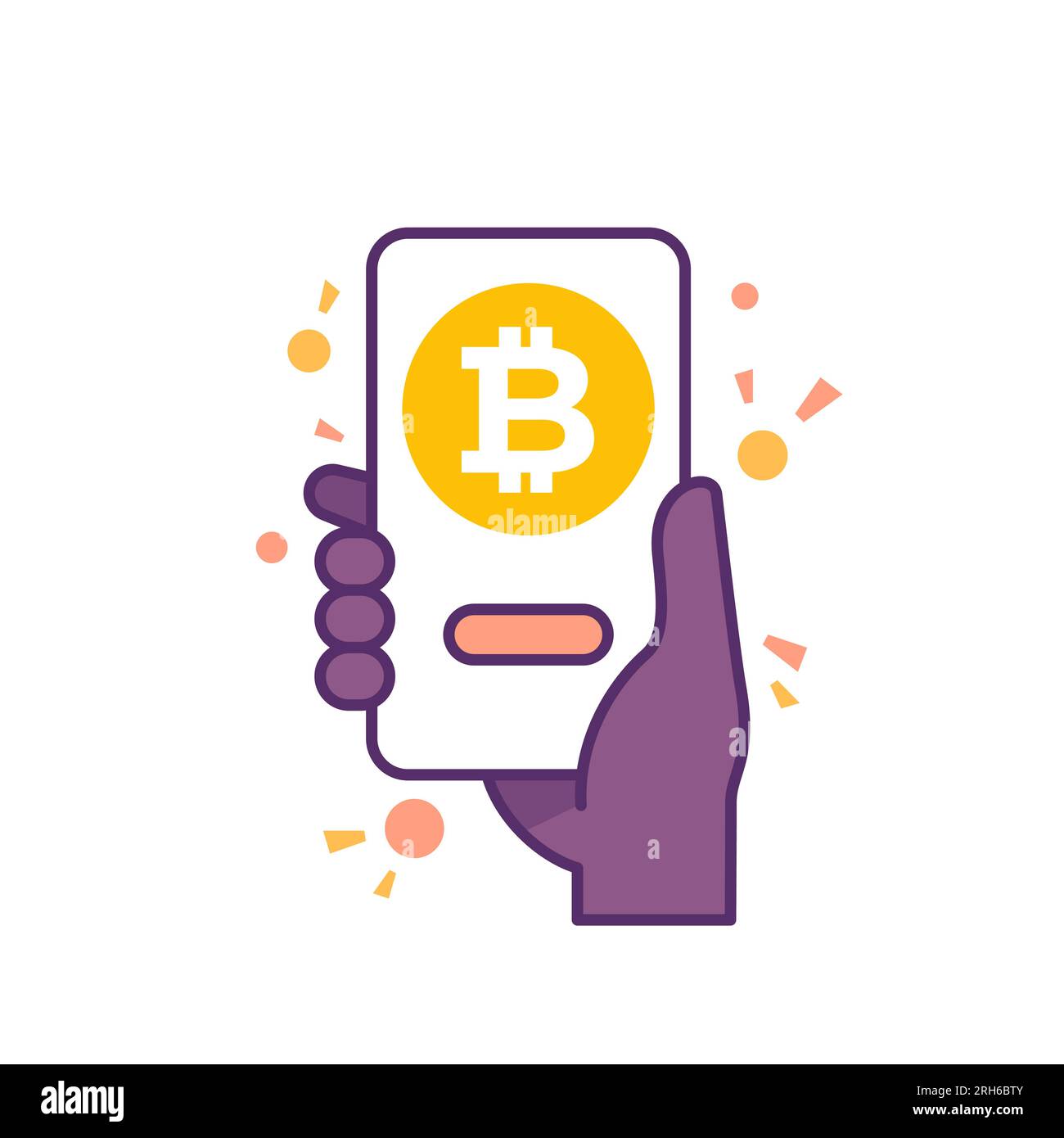 bitcoin wallet vector icon, mobile app for crypto Stock Vector