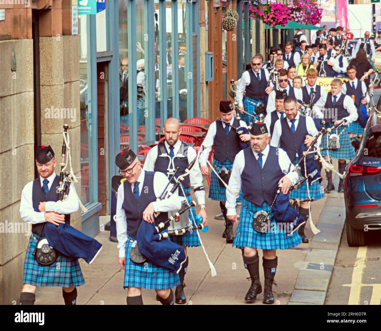 Glasgow, Scotland, UK. 14th August, 2023. Piping live hit the city as