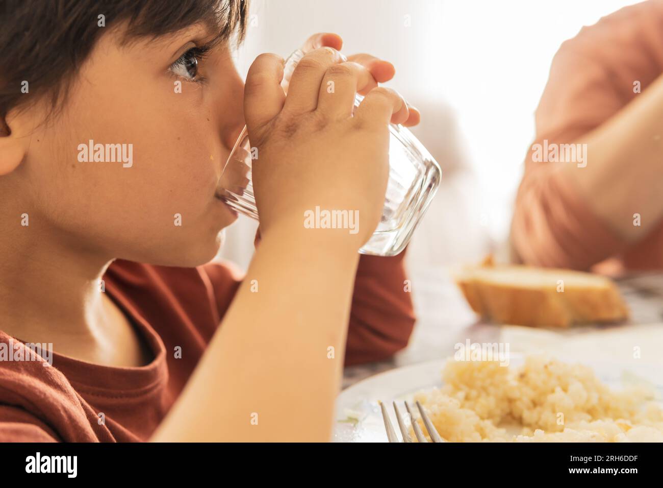 Refresh and hydration importancy in childhood Stock Photo