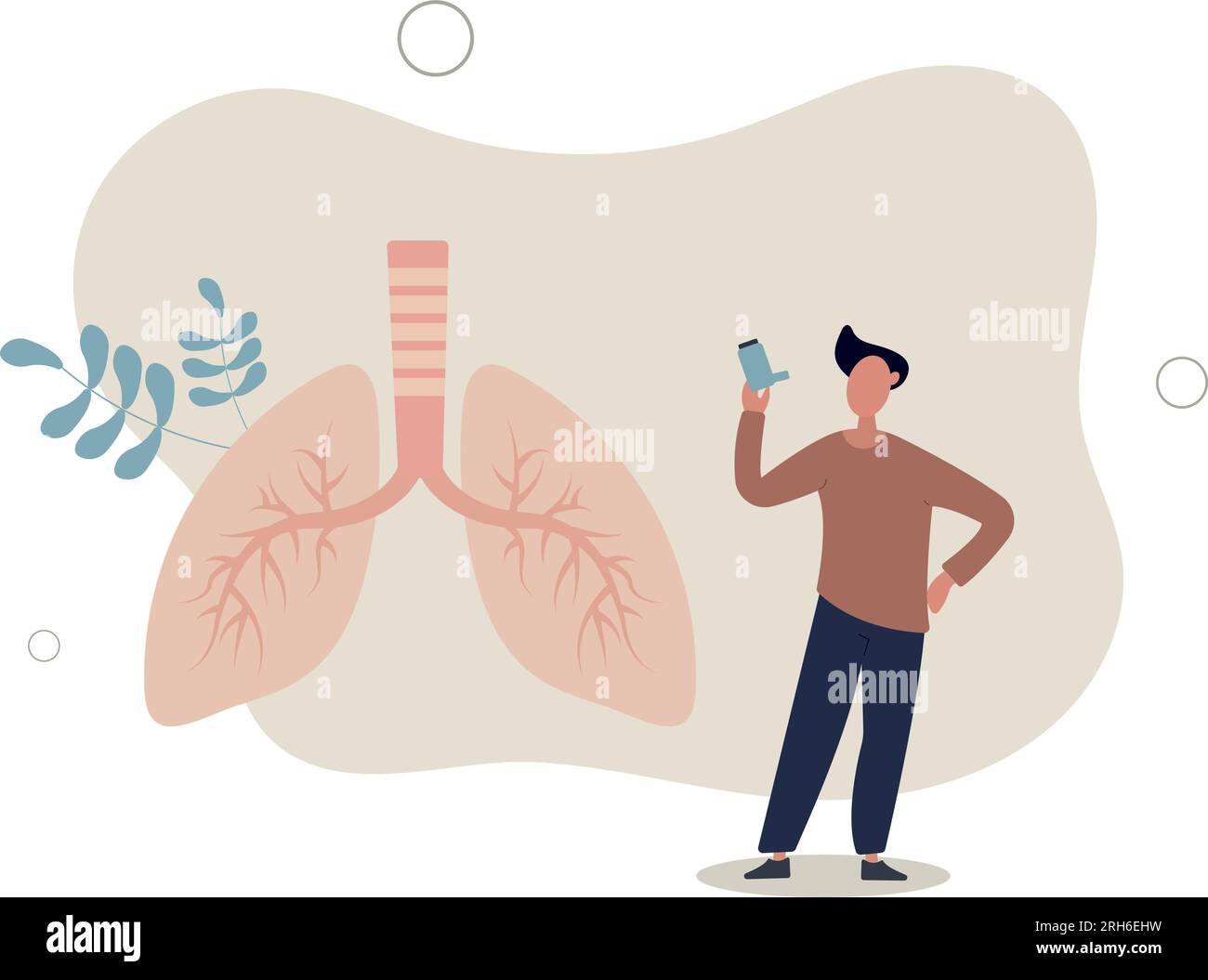 Asthma chronic disease with medical breathing problems.Allergic pollen