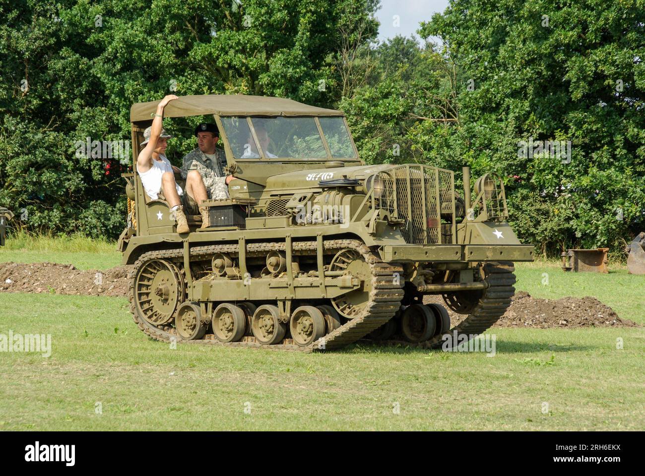 M2 High Speed Tractor, M2 Cletrac, an aircraft tug used by the United States Army Air Forces from 1942. Fully tracked vehicle designed for rough field Stock Photo