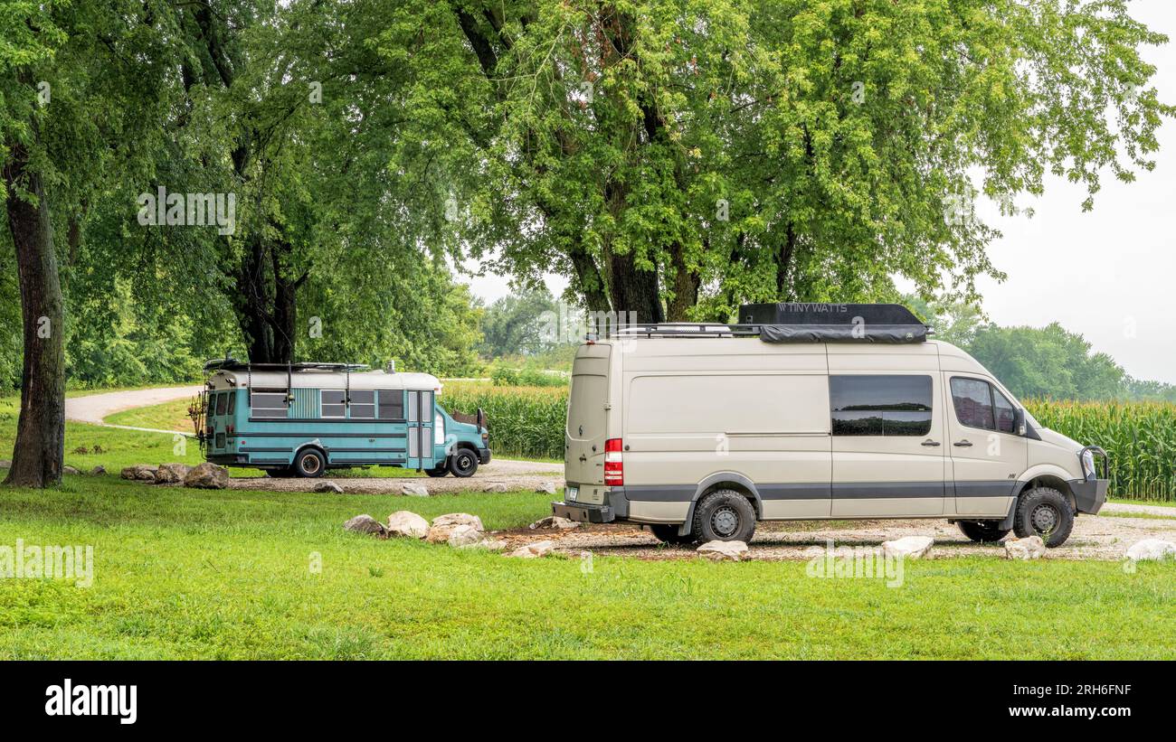 Blackwater, MO, USA August 4, 2023 Mercedes Sprinter camper van and
