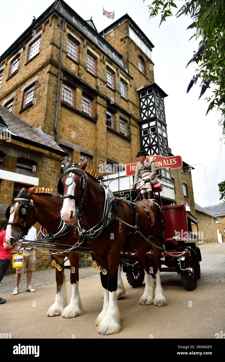 Hook Norton Brewery with Shire Horses Cotswolds Oxfordshire England uk