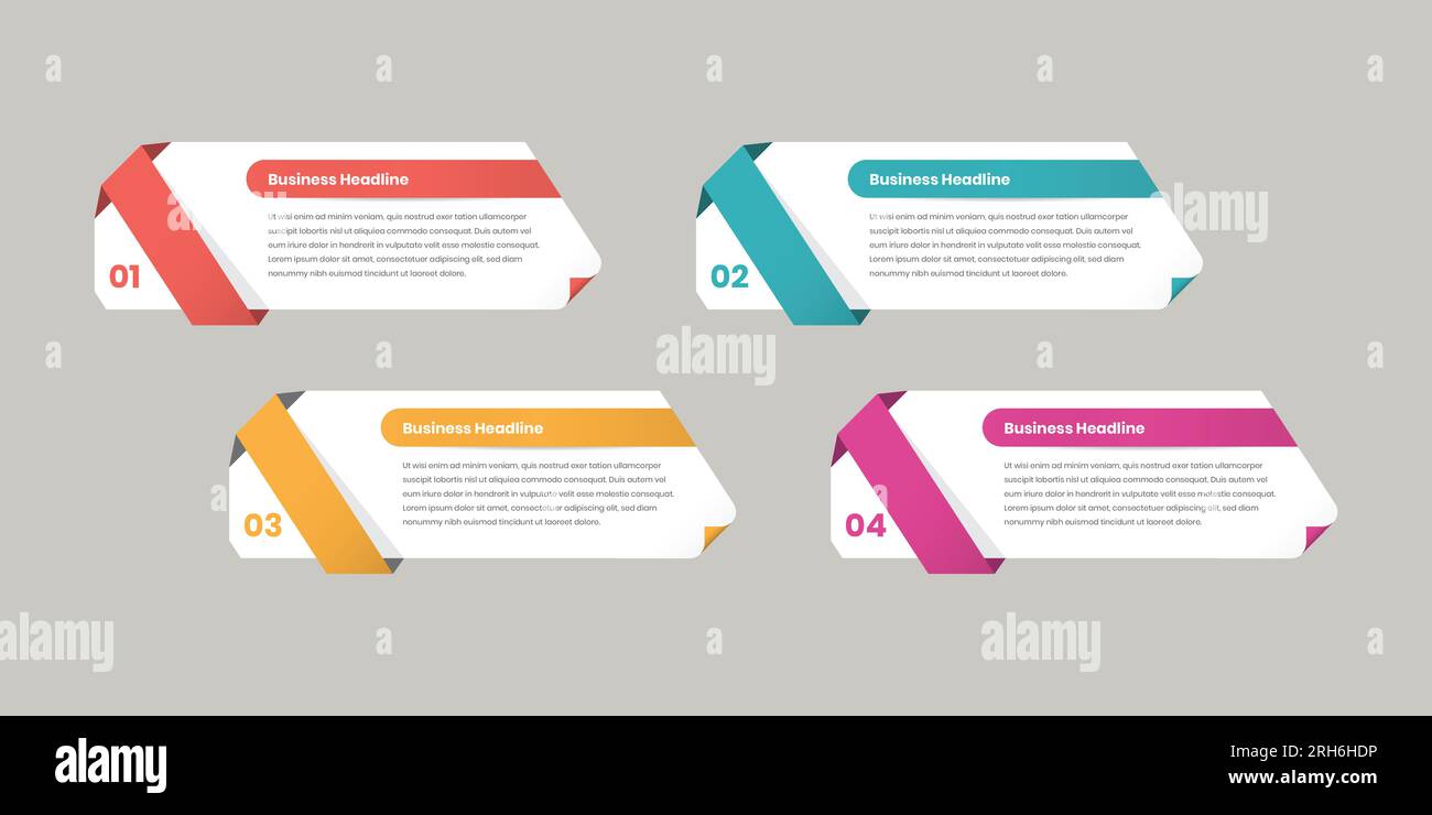 Text presentation simple step infographic template design with abstract shape Stock Vector