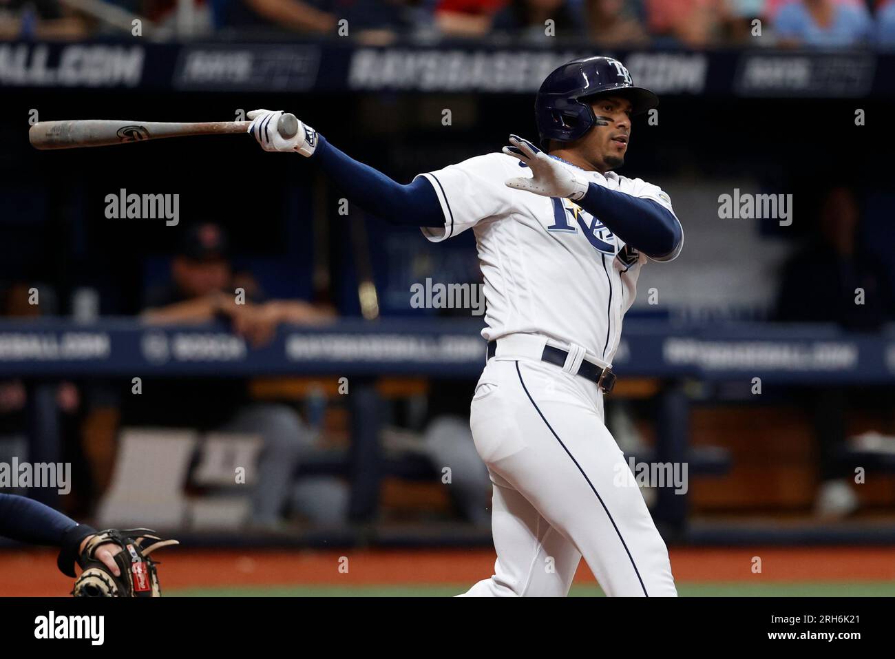 Tampa Bay Ray's Wander Franco bats against the Cleveland Guardians during a  baseball game Saturday, Aug. 12, 2023, in St. Petersburg, Fla. (AP  Photo/Scott Audette Stock Photo - Alamy