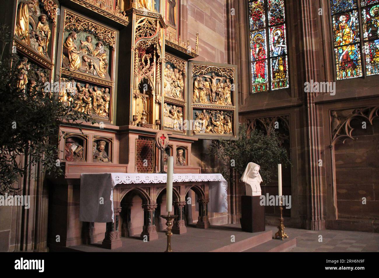 notre-dame cathedral in strasbourg in alsace in france Stock Photo