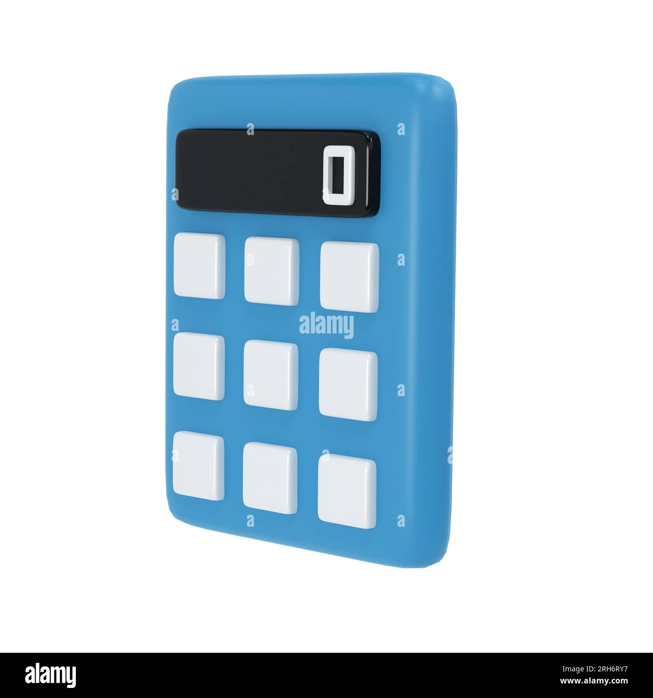 3d blue calculator icon school office isolated with clipping path ...