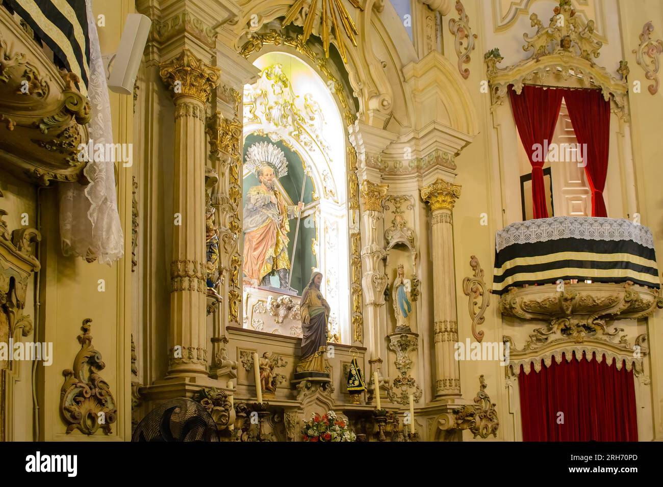 Rio de Janeiro, Brazil, Religious saint altar in a lateral wall a