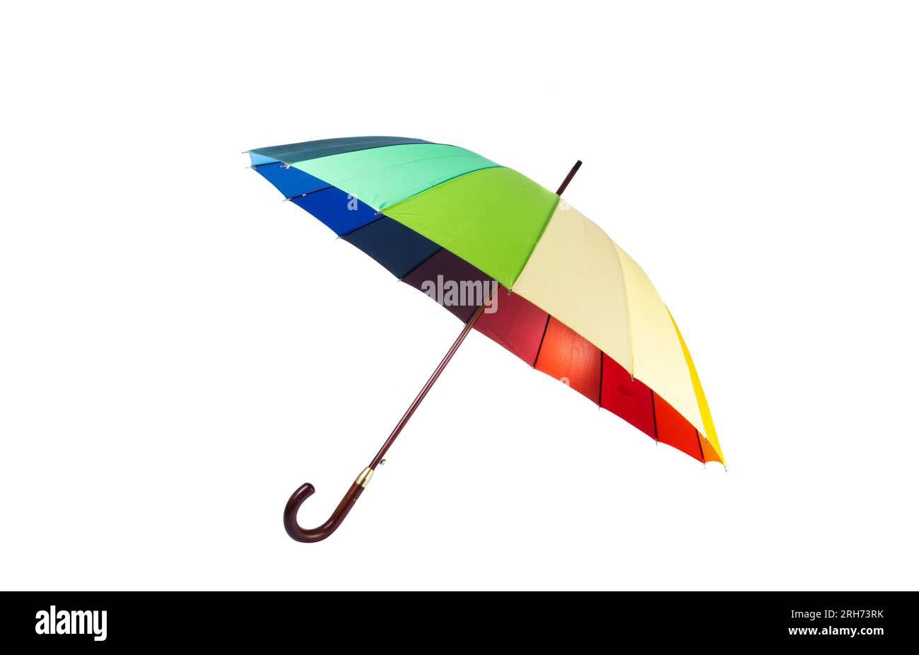 multicolored umbrella isolated on white background Stock Photo