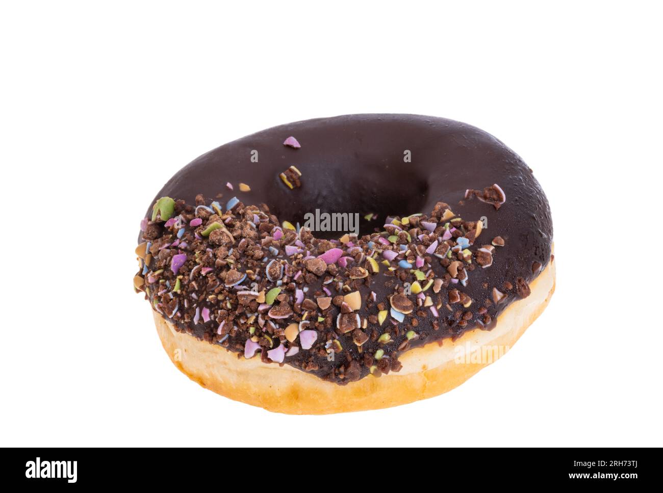 chocolate donut isolated on white background Stock Photo - Alamy