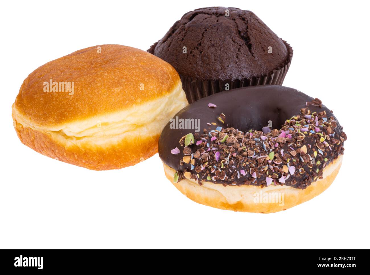 chocolate donut isolated on white background Stock Photo - Alamy