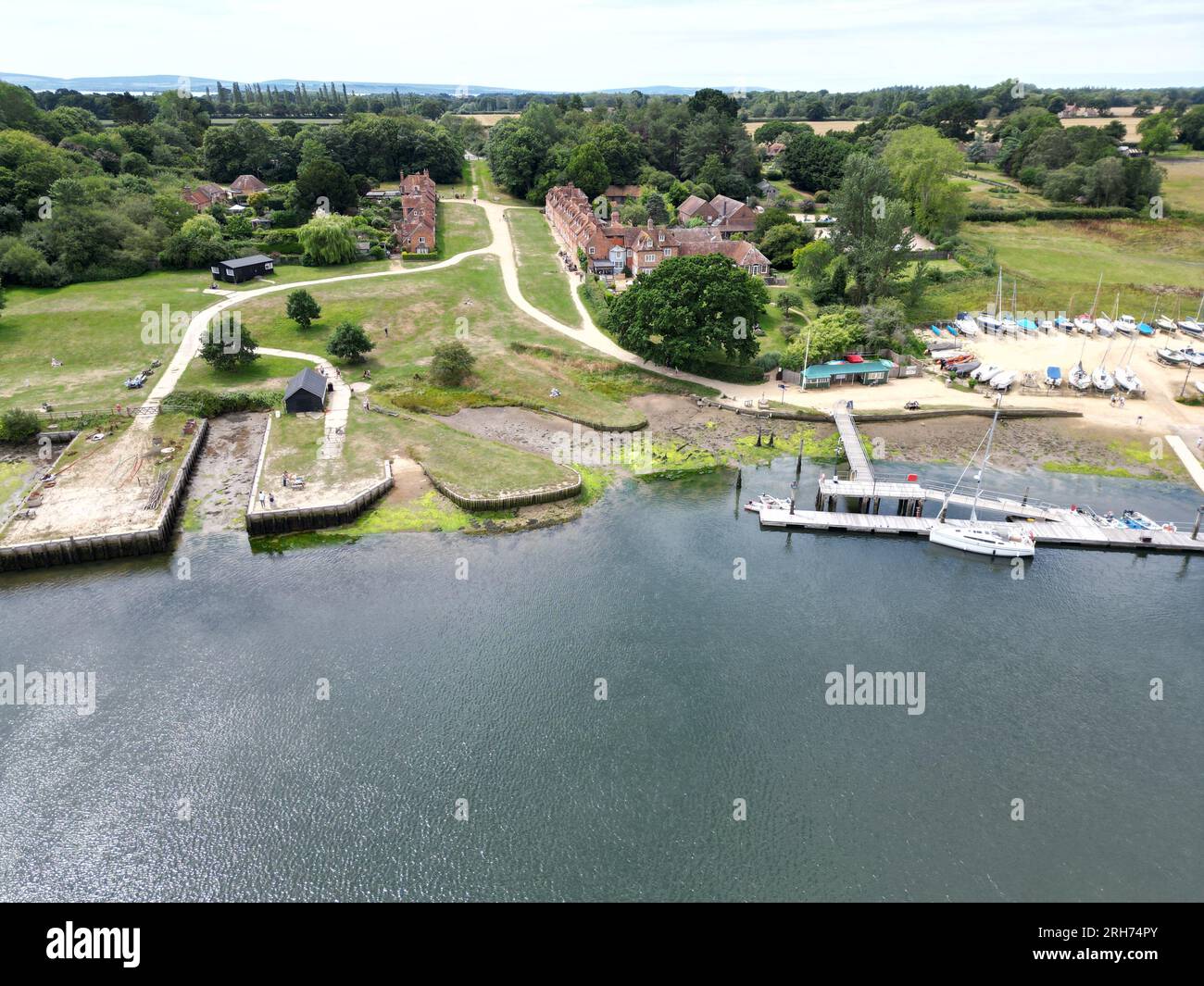 Bucklers hard Hampshire Historic ship building Village UK aerial Stock ...