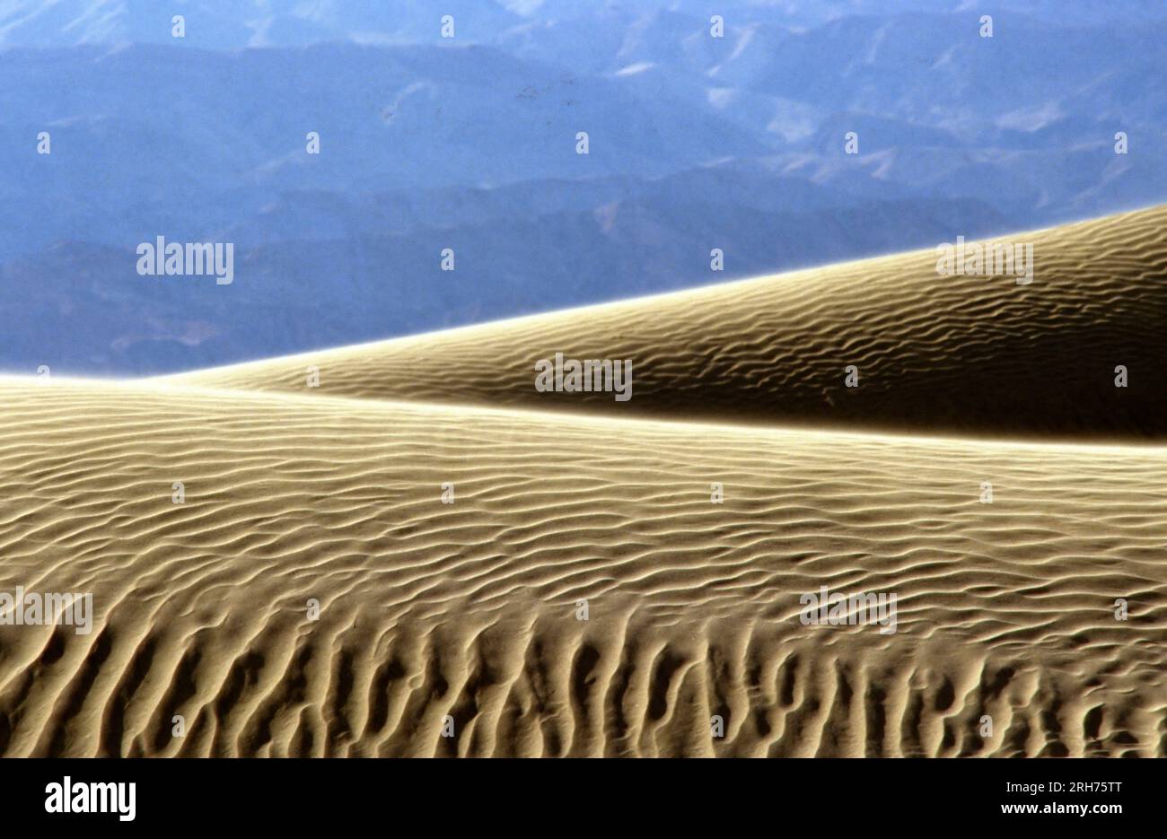 Sand dune textures at the Mesquite Dunes, Death Valley National Park, California, USA Stock Photo