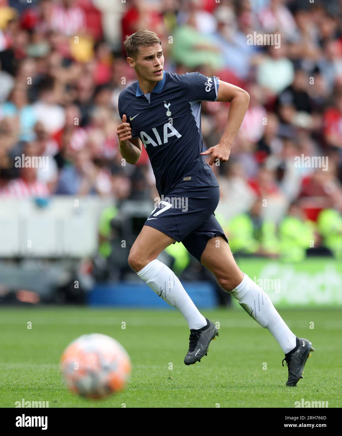 Tottenham Hotspur's Micky van de Ven in action during the Premier